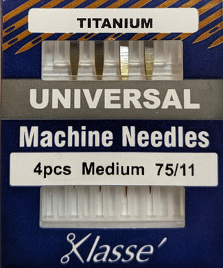 Klassé Universal  Machine Needles Size 75/11 Medium Titanium