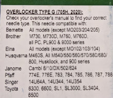 Load image into Gallery viewer, Klasse Overlocker machine Needles 80/12 Type G