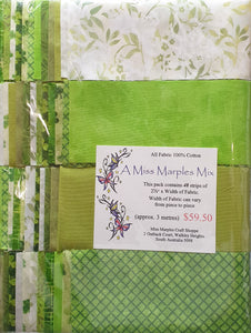Miss Marples Mixers  2 1/2 " Green Strips Packs