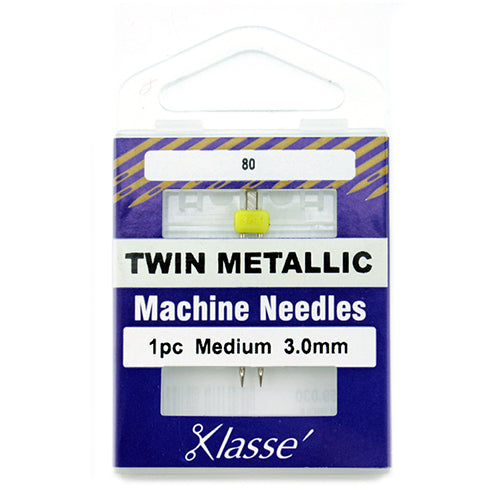 Klasse Twin Metallic Machine Needles 3mm