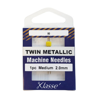 Klassé Twin Metallic Needles Size 80 2mm