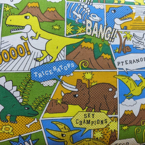 Dinosaur Comic by Kokka Fabrics