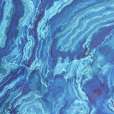 Turtle Bay Moody Blue Waves Quilting Fabric