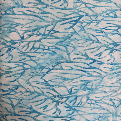 Turtle Bay Blue Coral Design Quilting Fabric