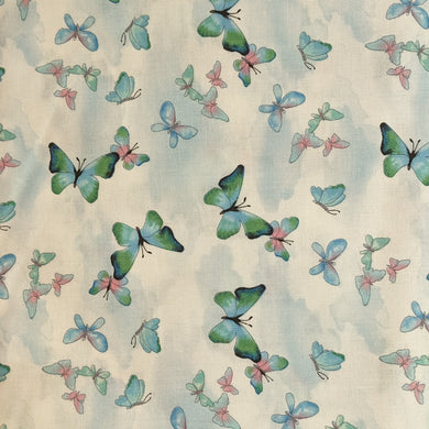 Light Blue Butterflies-Love is in the Air Fabric