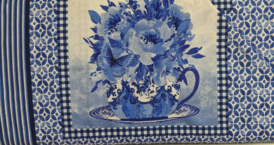 Medium Blue Blocks With Teapots and Flowers- Blue Jubilee