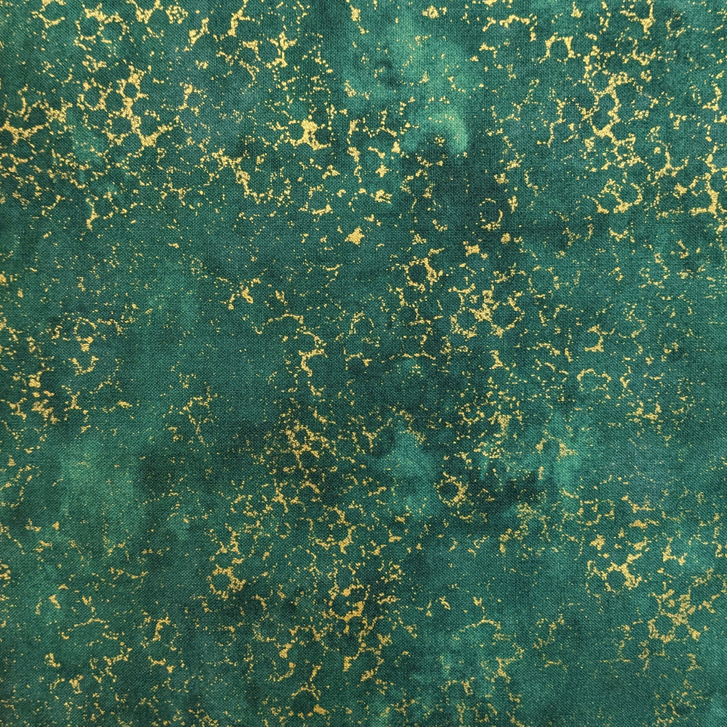 Shimmer Jade & Gold Fabric