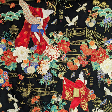 Geisha In Garden Allover by Timeless Treasures