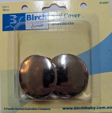 Birch Self Cover Buttons (QTY 2 x 38mm)
