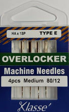 Load image into Gallery viewer, Klasse Overlocker Machine Needles 80/12 Type E