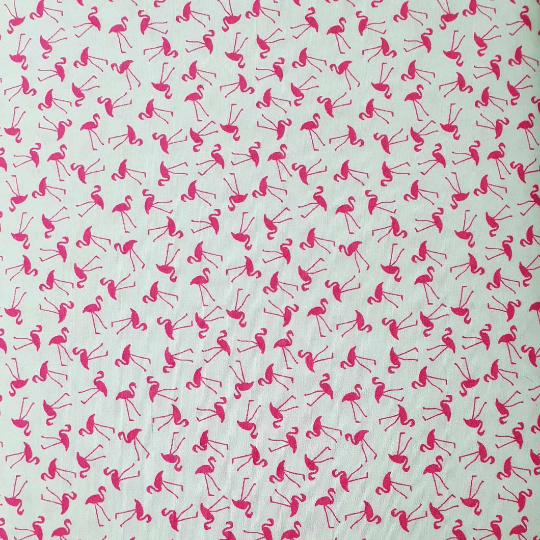 Pink Flamingoes on White (5 Flamingo)