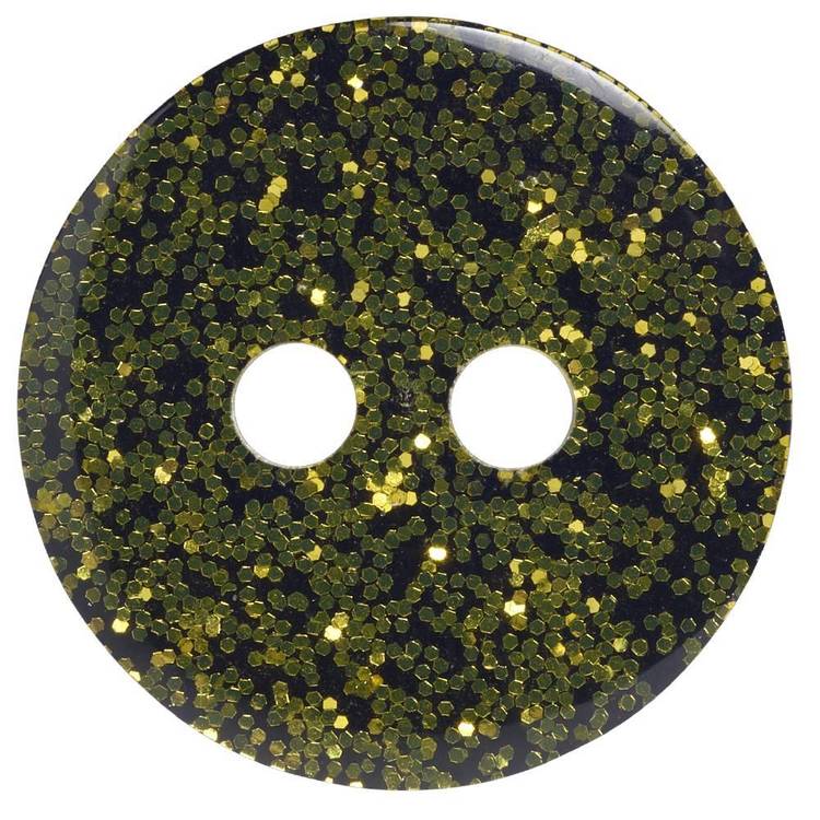 Hemline Precious Solid Glitter 22 Button Gold 14 mm