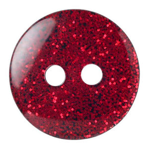 Hemline Precious Solid Glitter 22 Button Red 14 mm