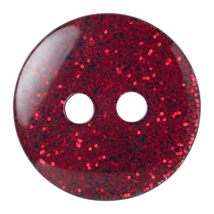Hemline Precious Solid Glitter 22 Button Red 14 mm