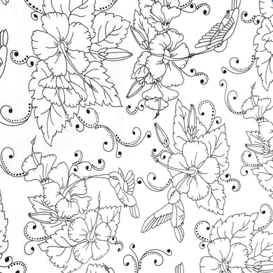 Let's Colour - Hummingbirds and Flowers - Blank Quilting BQ 8258 001