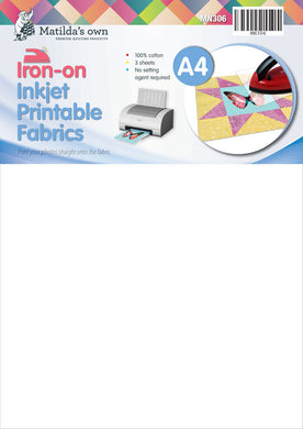Iron on A4 Inkjet Printable Fabric (3 Sheets)