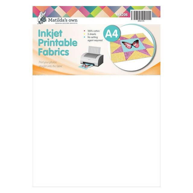 Inkjet Printable Fabric by Matilda's Own 5 Sheets A4 or 3 Sheets A4 Iron-on  